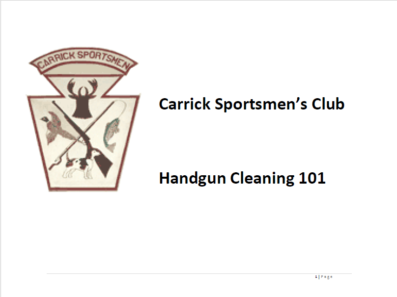 carrick sportsmen gun cleaning hand out